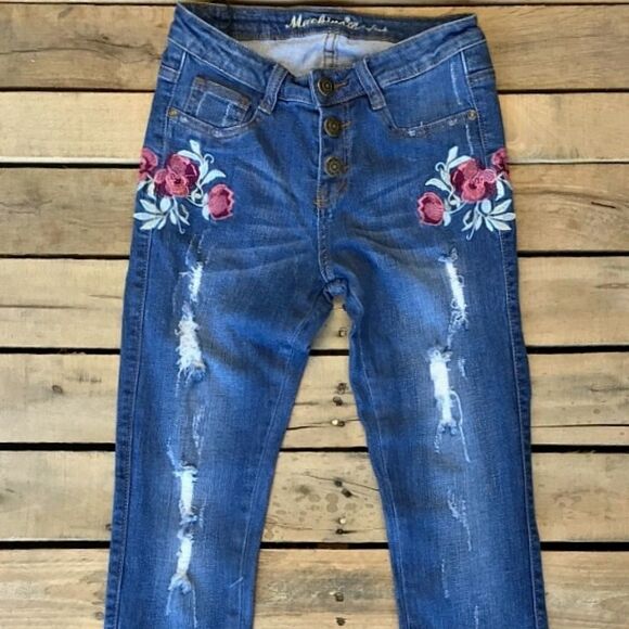 Machine "Found Myself Thinking" Jeans - Medium Wash - Sz 1 - Picture 1 of 2